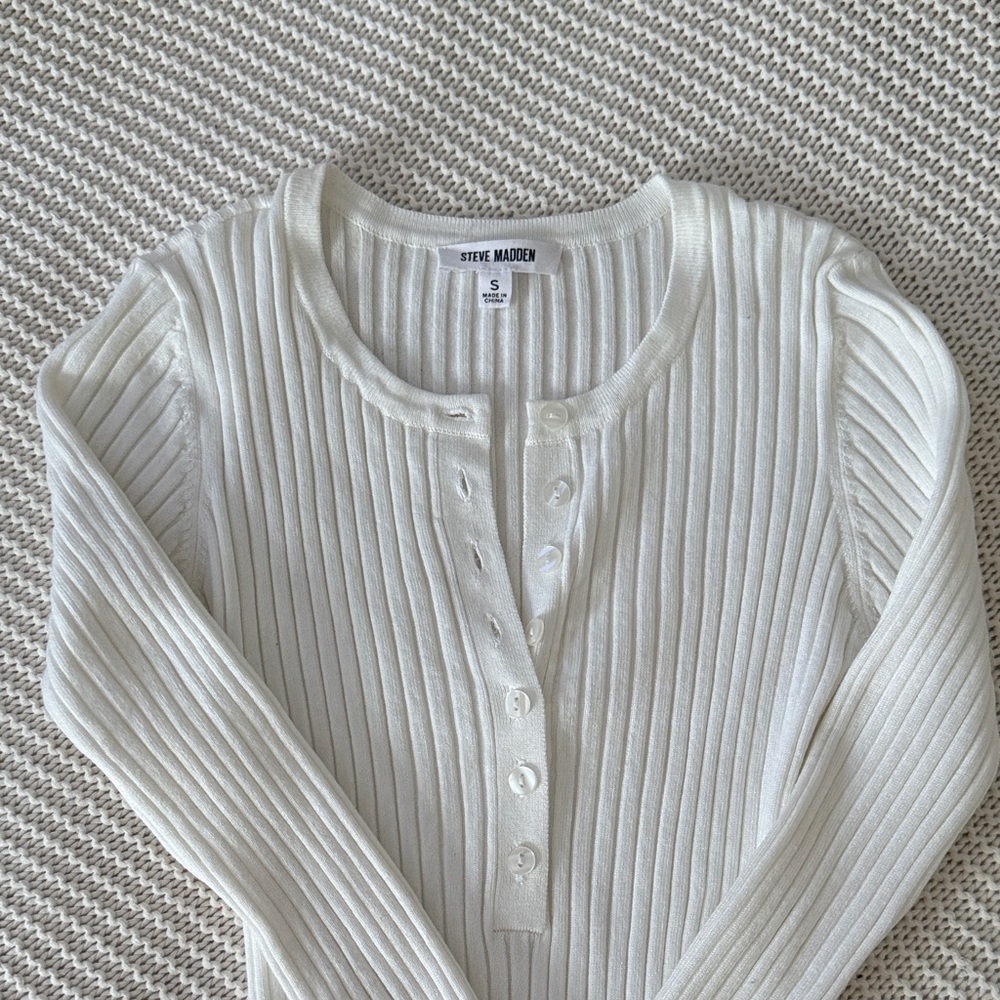 Steve Madden Ivory Ribbed Women's Sweater Dress